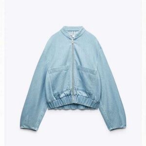 Zara denim bomber jacket